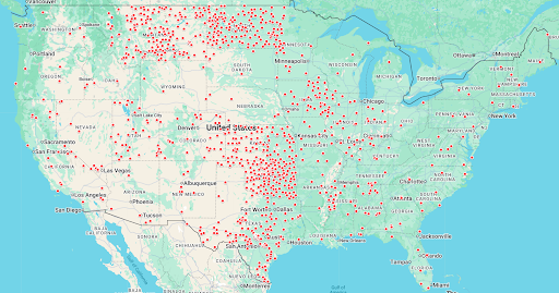 Validation sites map